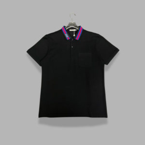 Gucci Striped Collar Polo T-shirt - Black