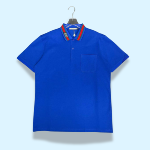 Gucci Striped Collar Polo T-shirt - Blue
