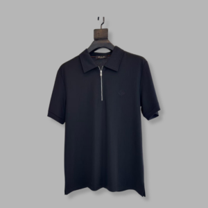 Loro Piana Zip Placket Polo T-shirt - Black