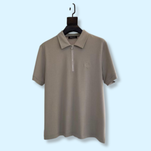 Loro Piana Zip Placket Polo T-shirt - Grey