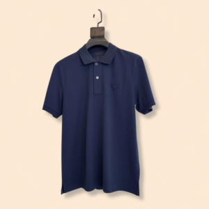 Prada Solid Polo T-shirt - Navy Blue