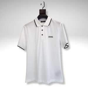 Zegna Polo T-shirt - Red with White Tipping