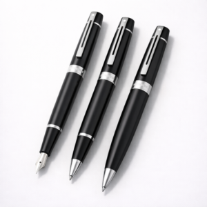 Sheaffer 300 Glossy Black Chrome Trim Pen